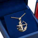 Sagittarius Zodiac Sign Pendant with Necklace in 14k Yellow Gold - Artisan Carat