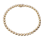 Round Beads Bezel Set Diamond Tennis Bracelet in 18k Yellow Gold - Artisan Carat