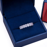 Oval Cut Eternity Wedding Band Ring in 18k White Gold - Artisan Carat