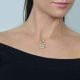 Gemini Zodiac Sign Pendant with Necklace in 14k Yellow Gold - Artisan Carat