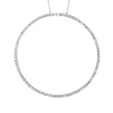 Large Round O Diamond Pendant with Necklace in 18k White Gold - Artisan Carat