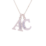 Multiple Letters CZ Initial Pendant with Necklace in 14k Yellow Gold - Artisan Carat