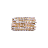Stackable Six Band Diamond Ring in 18k Yellow Gold - Artisan Carat