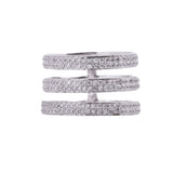 Tri-Band Eternity Style Open Diamond Ring in 18k White Gold - Artisan Carat