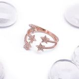Five Star Design Quintuplet Diamond Ring in 18k Rose Gold - Artisan Carat