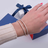 Stackable Double Band Diamond Tennis Bracelet in 14k Rose Gold - Artisan Carat