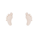 Baby Foot Imprint Stud Earrings in 14k Yellow Gold - Artisan Carat