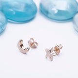 Star and Moon Stud Earrings in 14k Yellow Gold - Artisan Carat