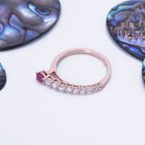 Gradual Set Fashionista Ruby and Diamond Ring in 18k Rose Gold.