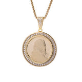 Sterling Silver Reversible Jesus and Last Supper CZ Yellow Gold Pendant with Necklace - Artisan Carat