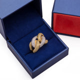 Chunky Miami Cuban Link Diamond Ring in 18k White and Yellow Gold - Artisan Carat