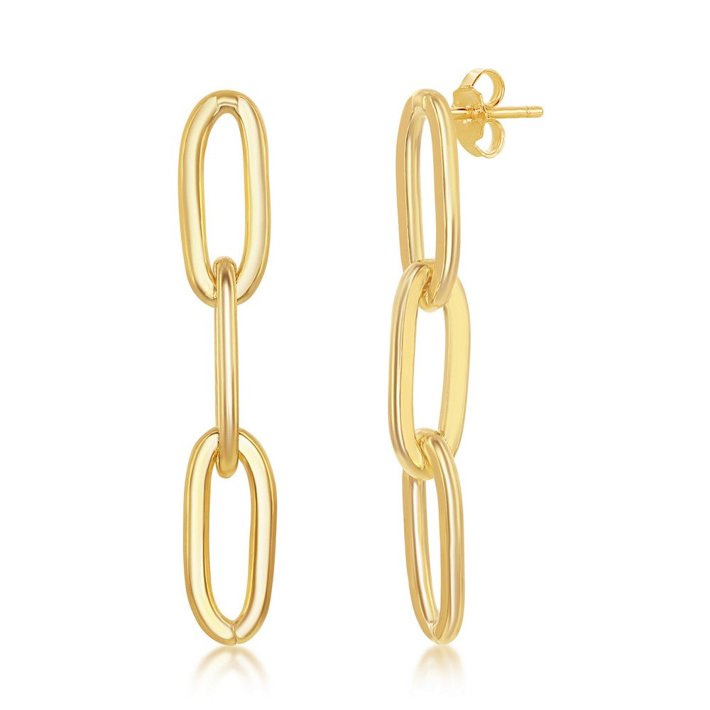 14K Gold Paper Clip Earring