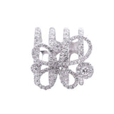 Origami Design Halo Four Band Diamond Ring in 18k White Gold - Artisan Carat