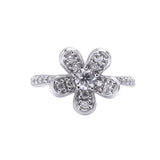 Five Star Daisy Diamond Ring in 18k White Gold - Artisan Carat