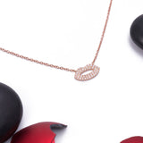 Dainty Lips Diamond Necklace in 18k Rose Gold - Artisan Carat