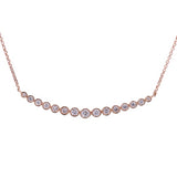 Smile Gradual Diamond Pendant with Necklace in 18k Rose Gold - Artisan Carat
