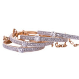Connect Four Band Diamond Ring Bracelet in 18k Rose Gold - Artisan Carat