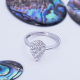 Pear Shaped Invisible Set Diamond Engagement Ring in 18k White Gold - Artisan Carat