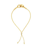 14k Gold Double Ring Love Interlocked Looped Chain Adjustable Bracelet - Artisan Carat