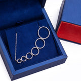 Gradual Six Circle Diamond Pendant with Necklace in 18k White Gold - Artisan Carat