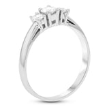 Diamond Three Stone Anniversary Band Engagement Ring 14k Gold - Artisan Carat