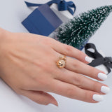 Holiday Ornament Jingle Bells Diamond Ring in 18k Rose Gold - Artisan Carat