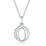 Diamond 'O' Initial Pendant Necklace in Sterling Silver - Artisan Carat