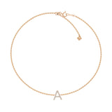 Diamond Initial Adjustable Necklace 18k Gold - Artisan Carat