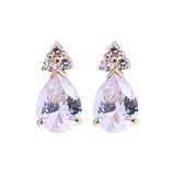 April Birthstone "Diamond" Pear Shape CZ Drop Stud Earrings in 14k Yellow Gold - Artisan Carat