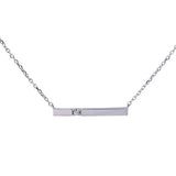 Dainty Diamond Cut Bar Necklace in 14k White Gold - Artisan Carat