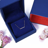 Dainty Diamond Cut CZ Bar Necklace Choker in 14k White Gold - Artisan Carat