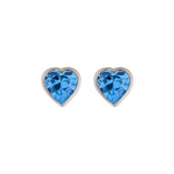 Blue Tanzanite Mini Heart Stud Screwback Earrings in 14k Yellow Gold - Artisan Carat