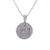 Allah Iced Mini Charm CZ Pendant with Necklace in Sterling Silver - Artisan Carat