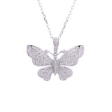 Sterling Silver Monarch Butterfly CZ Pendant with Necklace - Artisan Carat
