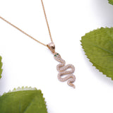 Snake Pendant with Necklace in 14k Yellow Gold - Artisan Carat