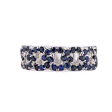 18k White Gold Blue Sapphire Cuban Ring - Artisan Carat