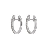 Diamond Huggie Earrings in 14k White Gold - Artisan Carat