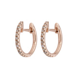 Diamond Huggie Earrings in 14k Rose Gold - Artisan Carat