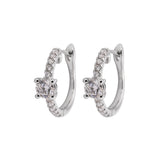 Bridal Huggie Diamond Earrings in 18k White Gold - Artisan Carat
