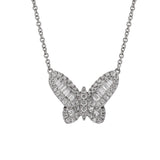 Butterfly Diamond Pendant Necklace in 18k White Gold - Artisan Carat