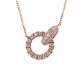 Interlocking Love Diamond Pendant Necklace in 18k Rose Gold - Artisan Carat