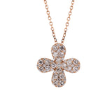 Lucky Clover Diamond Pendant in 18k Rose Gold - Artisan Carat