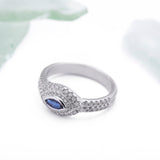 Organic Blue Sapphire Diamond Ring in 18k White Gold - Artisan Carat