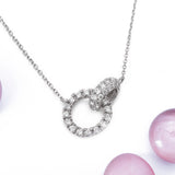 Interlocking Love Diamond Pendant Necklace in 18k White Gold - Artisan Carat