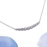 Smile Bar Diamond Pendant Necklace in 18k White Gold - Artisan Carat