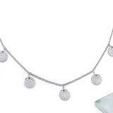 Cleopatra Diamond Bezel Pendant Necklace in 18k White Gold - Artisan Carat