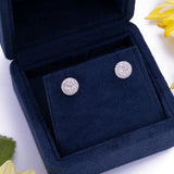 Artisan Carat Cluster Diamond Stud Earrings in 18k White Gold - Artisan Carat