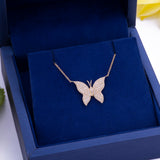 18k Yellow Gold Diamond Monarch Butterfly Pendant Necklace - Artisan Carat