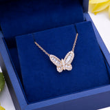 Butterfly Diamond Pendant Necklace in 18k Yellow Gold - Artisan Carat