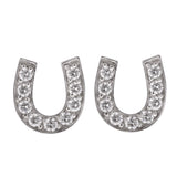 14k White Gold Horseshoe Earrings - Artisan Carat